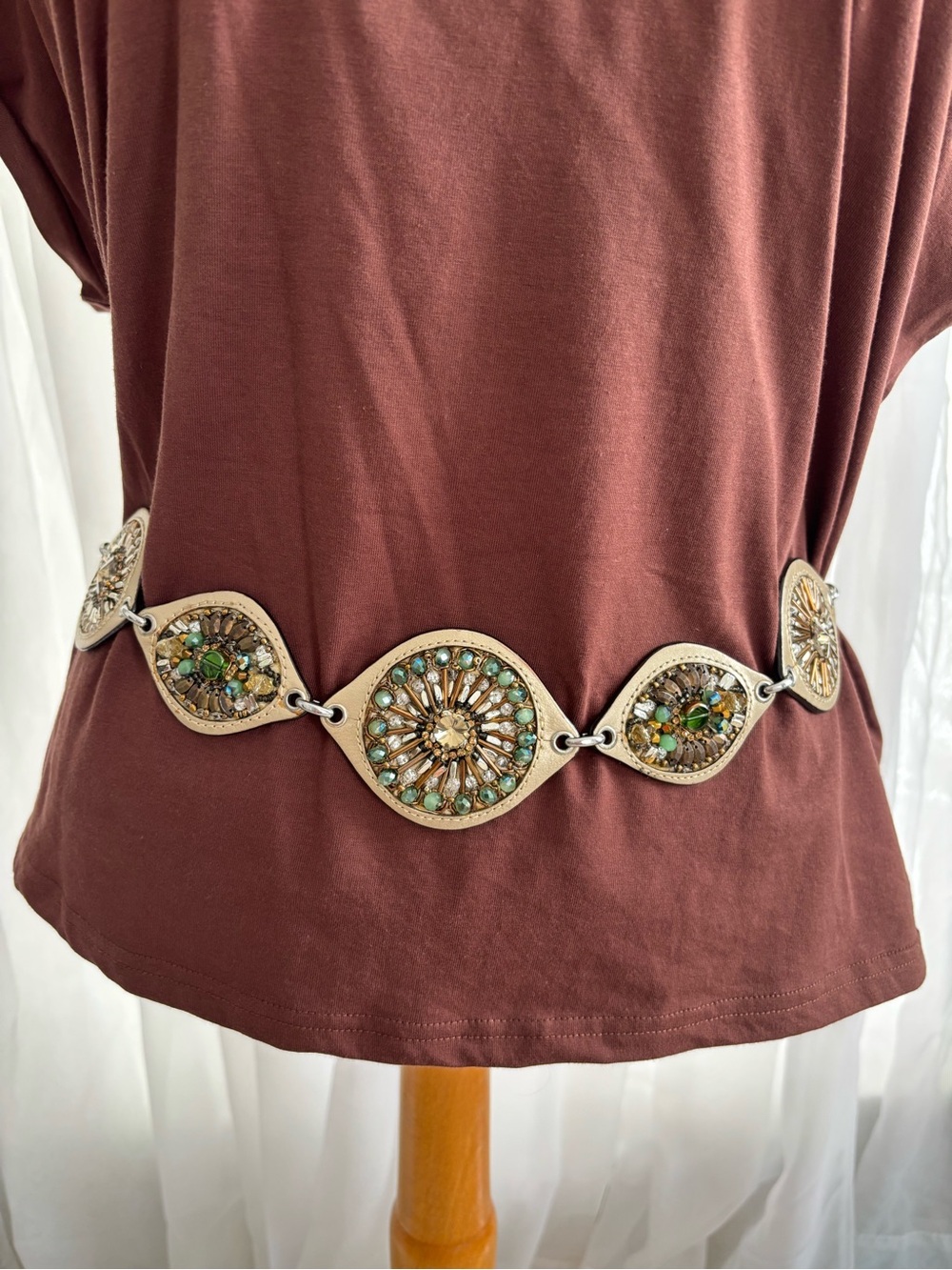 Vintage 1990s Chico's Beaded Medallion Boho Belt